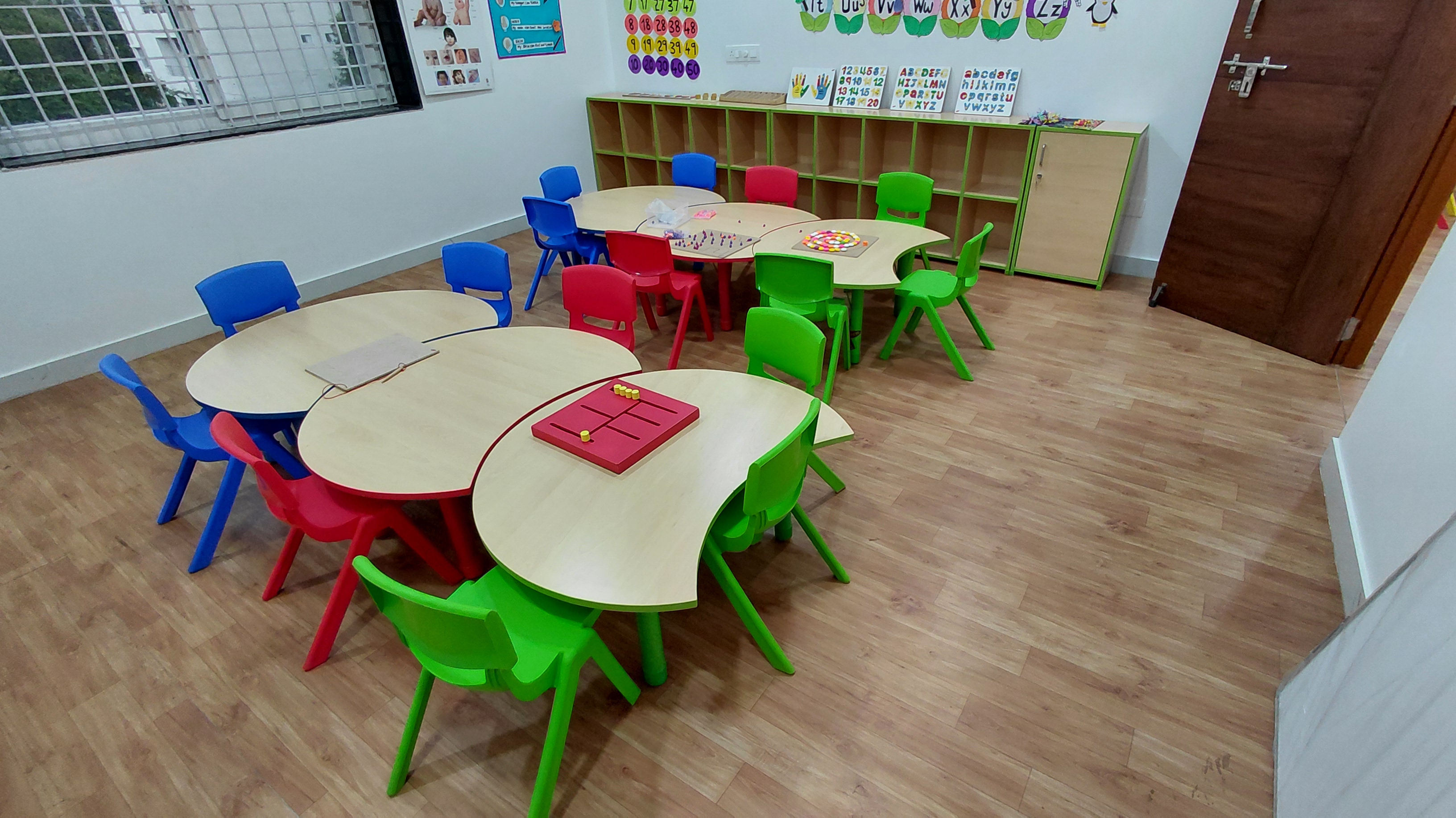 Preschool library corner with books