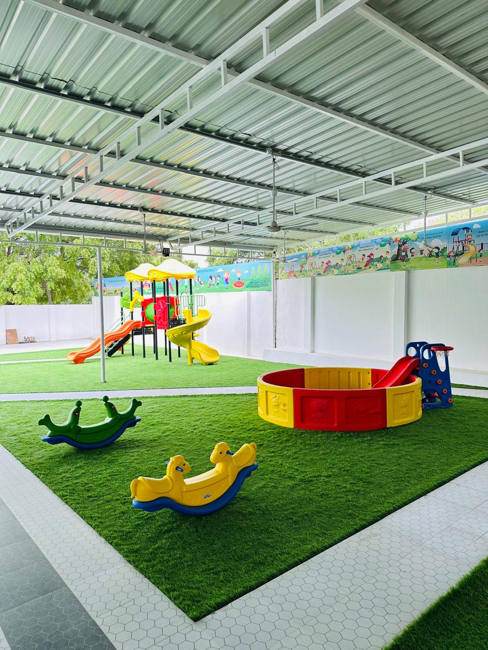 Teacher reading story to children