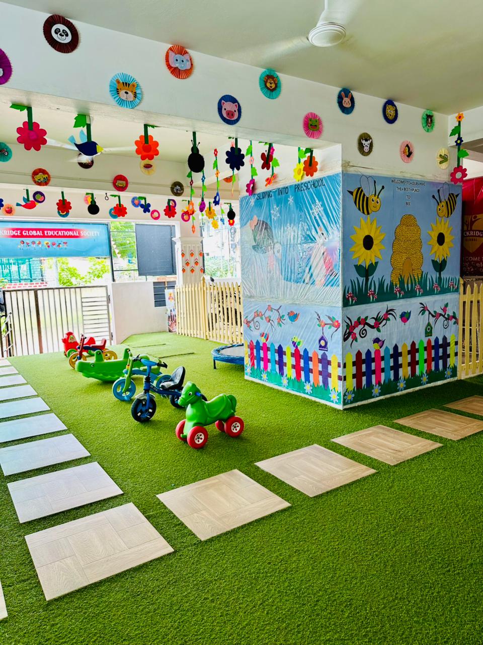 Children playing in outdoor play area
