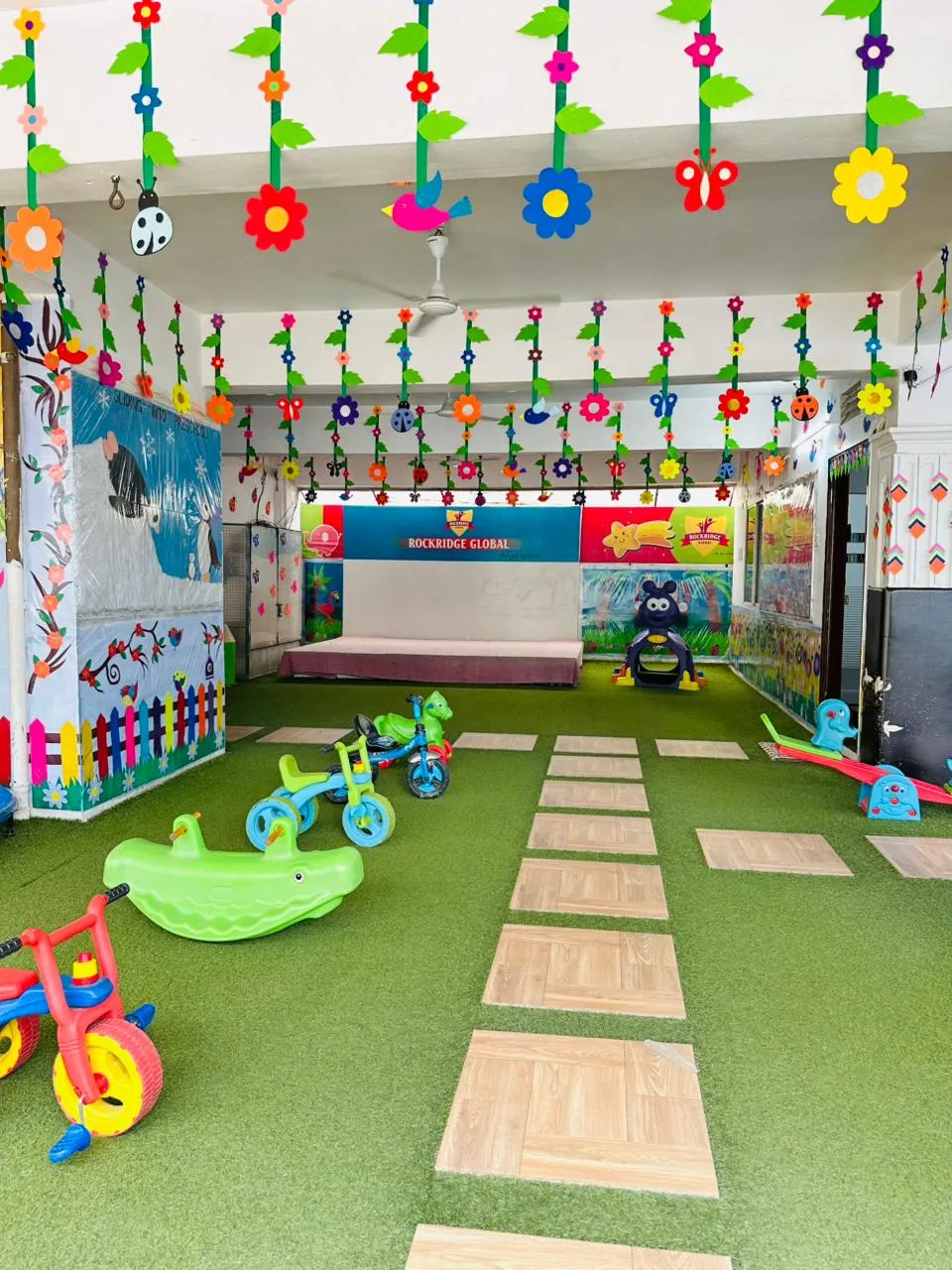 Teacher reading story to children